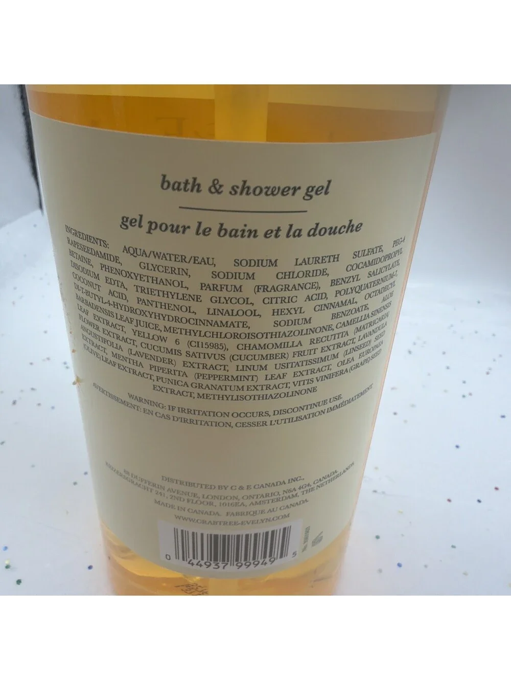 Crabtree & Evelyn Summer Hill Shower Gel 1000ml Pump Bottle + Bonus Shower Pads